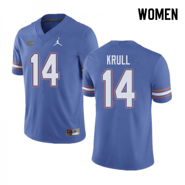 Jordan Brand Women #14 Lucas Krull Florida Gators College Football Jerseys Blue